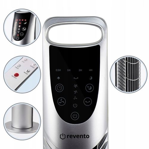 Wentylator Wiatrak Kolumnowy Obrotowy Revento Zephyr Srebrny/Szary + PILOT na Arena.pl