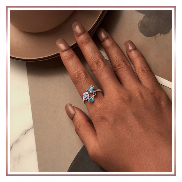 Srebrny Pierścionek Otwarty UROCZY RAJSKI PTAK S925 zdjęcie 9