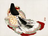 Plakat 20x15cm A Lady in a Kimono, Bairei Japoński Vintage do Salonu