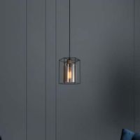 Industrialna LAMPA wisząca KALULA PND-78901-1-BK+SG Italux metalowy ZWIS druciany do przedpokoju czarny