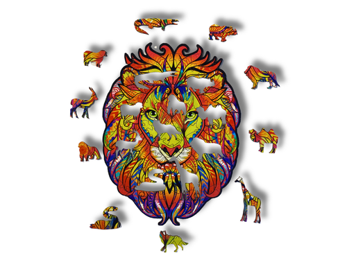 Puzzle Drewniane dla dzieci i dorosłych Lew 2 Lion 2 na Arena.pl