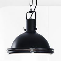 Industrialna LAMPA wisząca NAUTILIUS M 10268106 Kaspa okrągła OPRAWA na łańcuchu ZWIS metalowy czarny