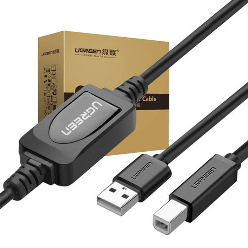 Aktywny kabel USB 2.0 A-B UGREEN US122 do drukarki, 15m (czarny) na Arena.pl