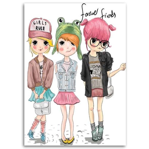 Emaga Obraz na płótnie, Przyjaciółki moda glamour - 70x100 na Arena.pl