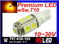żarówka LED T10 9 Premium LED SMD w5w 12v pomarańczowa kierunki