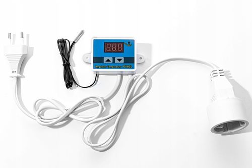 REGULATOR TEMPERATURY TERMOSTAT ELEKTRONICZNY Z GNIAZDKIEM i WTYCZKĄ 230V na Arena.pl