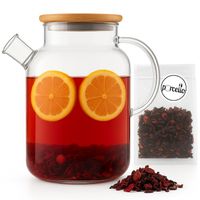 Dzbanek do herbaty szklany 1,5 żaroodporny do soku napojów wody + HERBATA