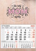 KALENDARZ wiszący 2025 DREWNIANY prezent DZIEŃ NA MAMY Z TWOIM NAPISEM