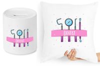 Dla Dentysty Zestaw Poduszka + Skarbonka Prezent Z Nadrukiem Ze Zdjęciem