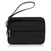 saszetka męska skórzana do ręki praktyczna pojemna czarna abruzzo abr-13