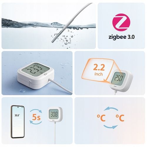 SONOFF SNZB-02LD Czujnik Temperatury Wilgotności Sonda Zigbee LCD IP65 na Arena.pl