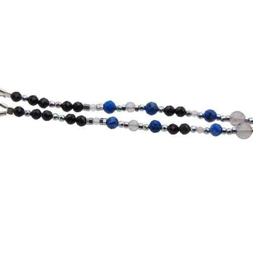 Bransoletka mix - Turmalin, Lapis Lazuli, Labradoryt, hematyt i srebro na Arena.pl