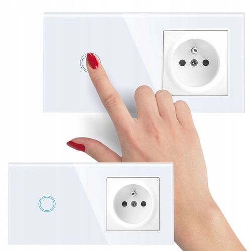 GNIAZDO GNIAZDKO SZKLANE Z BOLCEM Z WŁĄCZNIKIEM POJEDYNCZYM BIAŁE PANEL na Arena.pl