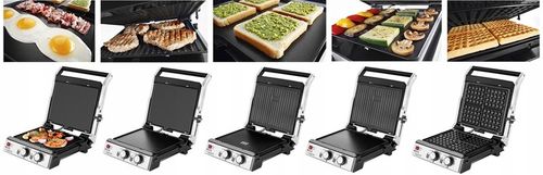 GRILL ELEKTRYCZNY ECG KG 2033 OPIEKACZ PANINI GOFRY BBQ 3w1 2000W na Arena.pl