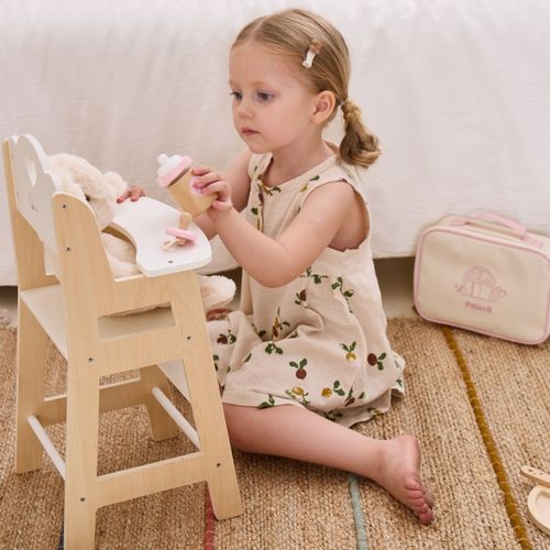 VIGA PolarB Drewniany Zestaw do Karmienia Lalki Torba - z Butelką i Śliniaczkiem na Arena.pl