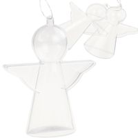 BOMBKA AKRYLOWY ANIOŁ SKŁADANY ZAWIESZKA PLASTIK DECOUPAGE PRZEŹROCZYSTA