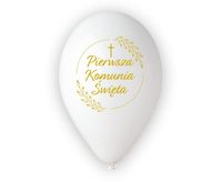 Balony lateksowe Pierwsza Komunia Święta kłosy, 30 cm 3 szt.