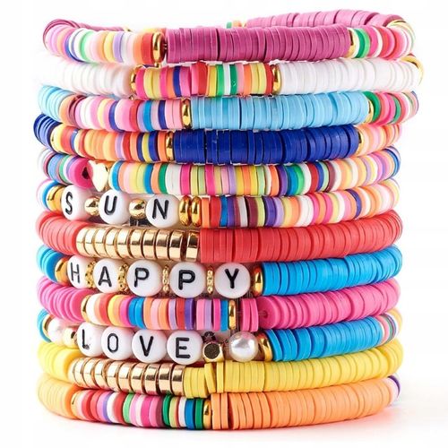 ZESTAW KORALIKÓW DO ROBIENIA BRANSOLETEK BIŻUTERII CHARMSY SERDUSZKA LITERY na Arena.pl