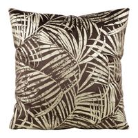 POSZEWKA PALMY LIŚCIE WELUR VELVET 45X45 BRĄZOWA