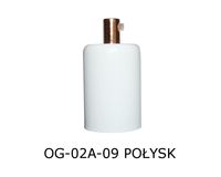 OPRAWKA E27 OSŁONKA DEKORACYJNA METALOWA BIAŁA POŁYSK + MIEDŹ