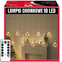 LAMPKI CHOINKOWE LED BOMBKI MIKOŁAJE ŚWIĄTECZNE 10 KUL LED NA USB 3M PILOT