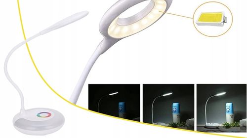 LAMPKA NA BIURKO LED LAMPA BIURKOWA STOJĄCA DO NAUKI DOTYKOWA USB RGB na Arena.pl