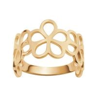 pierścionek złoty ażurowy z cyrkoniami - kwiaty 14