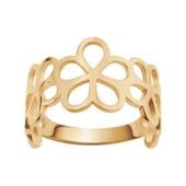 pierścionek złoty ażurowy z cyrkoniami - kwiaty 11