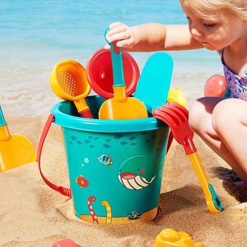 ZABAWKI DO PIASKU NA PLAŻE FOREMKI WIADERKO ŁOPATKA KONEWKA ZESTAW XXL na Arena.pl