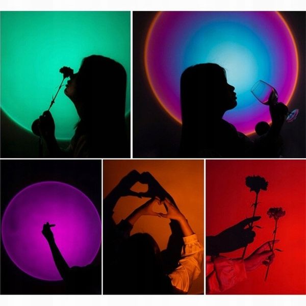 LAMPKA LED PROJEKTOR ZACHÓD SŁOŃCA TĘCZA PREZENT zdjęcie 4