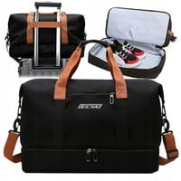 Torba Podróżna DUŻA Sportowa Bagaż Podręczny Turystyczna Wodoodporna Czarna