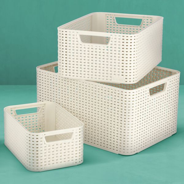 Curver Koszyk Pojemnik Do Przechowywania Kremowy zdjęcie 7