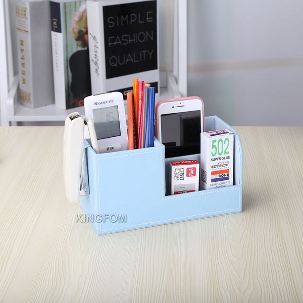 Organizer Na Biurko Ze Skóry Czarny zdjęcie 9