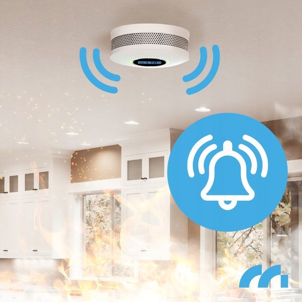 CERTYFIKOWANY CZUJNIK CZADU DYMU TLENKU WĘGLA SAFESENSOR BEZPRZEWODOWY 2w1 zdjęcie 5