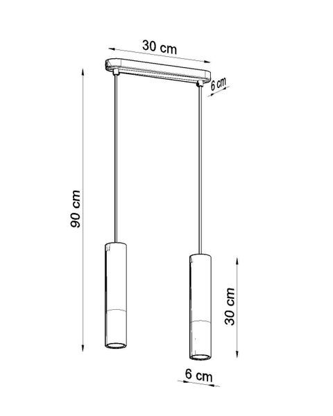 Skandynawska LAMPA wisząca SL.0648 loftowa OPRAWA metalowy ZWIS tuby beton białe zdjęcie 4
