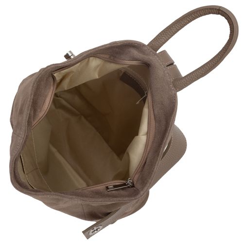 VERA PELLE plecak damski zamszowy elegancki trójkątny V697 czarny na Arena.pl