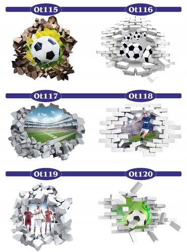 Naklejka samoprzylepna piłka nożna piłkarska 3D na Arena.pl