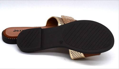 Klapki damskie z aplikacją JEZZI RMR24148-3 - brązowo-złote 37 na Arena.pl