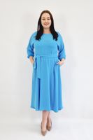 Sukienka Midi na Specjalne Okazje Niebieska 36