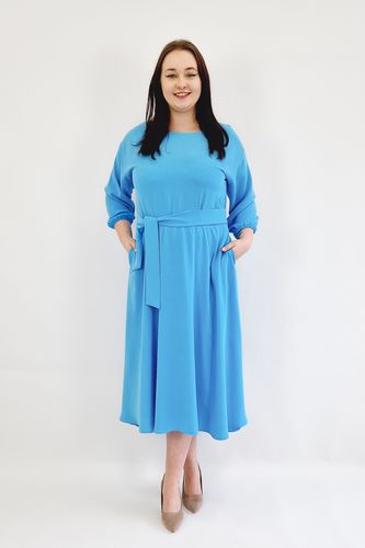 Sukienka Midi na Specjalne Okazje Niebieska 36 na Arena.pl