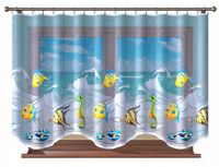Firana dziecięca kolorowa RYBKI AKWARIUM morze ocean nemo 300x160 TAŚMA