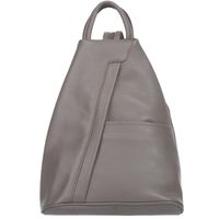 VERA PELLE plecak skórzany elegancki trójkątny V509 ciepły szary