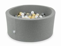 Suchy basen szary 90x40 z piłeczkami 300 sztuk (białe, szare, beżowe)