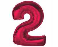 #Bfc39 Balon Foliowy Smart, Cyfra 2, Czerwona, 92