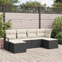 Zestaw Sof 6 pcs Czarny polirattan