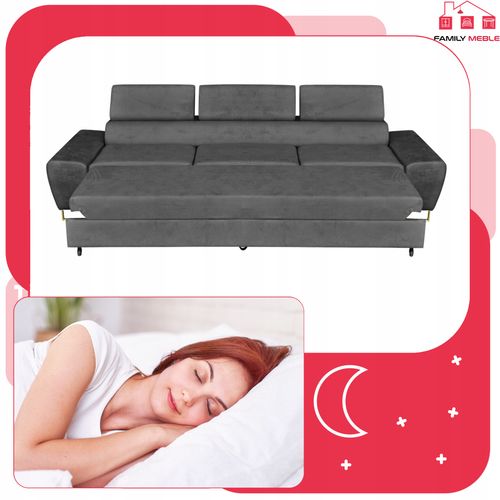 Zestaw mebli wypoczynkowych salonu Bosso Sofa 3os fotele szare Family Meble na Arena.pl