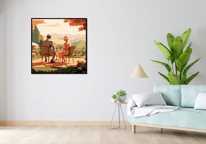 Plakat 90x90cm Retro Randka zdjęcie 4