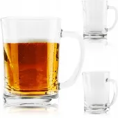 DUŻY KUFEL SZKLANY 650ML KLASYCZNY GRUBE SZKŁO DO PIWA SOLIDNY STANDARDOWY