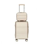 ZESTAW PODRÓŻNY WALIZKA I KUFEREK CHAMPAGNE ABS 360 LEKKI WYTRZYMAŁY