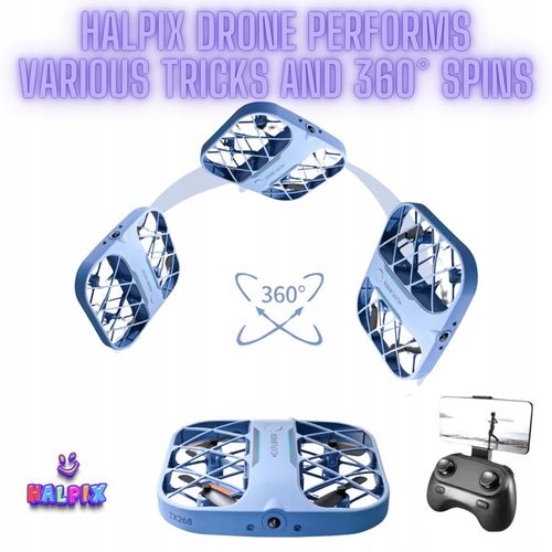 Trikowy mini dron Halpix zdalnie sterowany z kamerą 8K i Wi-Fi na Arena.pl